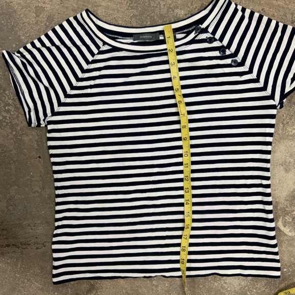 Liz Claiborne Women’s Size XL Nautical Navy & White Striped T-Shirt - OBO - Picture 4 of 6